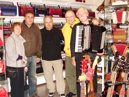 Massimo's musicstore with guests